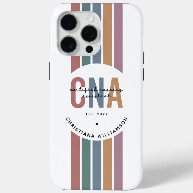 Custom CNA Retro Certified Nursing Assistant Gifts Case-Mate iPhone Case (Back)