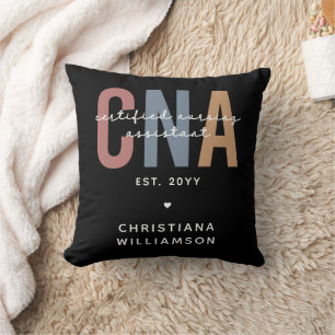 Custom CNA Retro Certified Nursing Assistant Gifts Cushion
