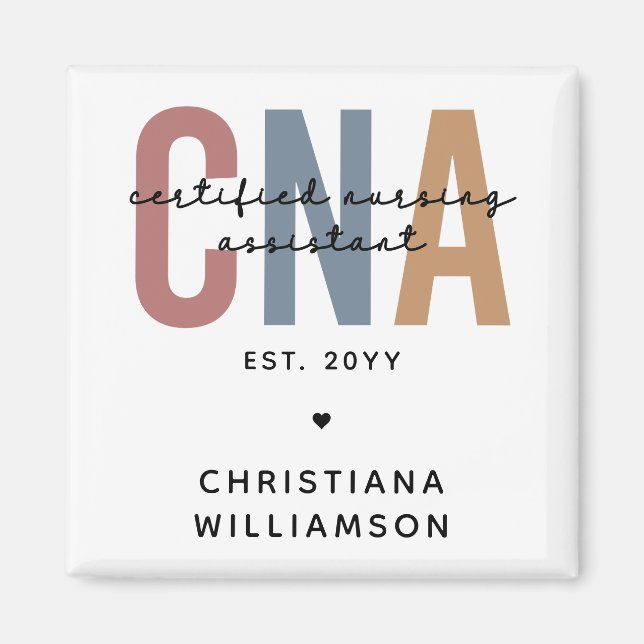 Custom CNA Retro Certified Nursing Assistant Gifts Magnet (Front)