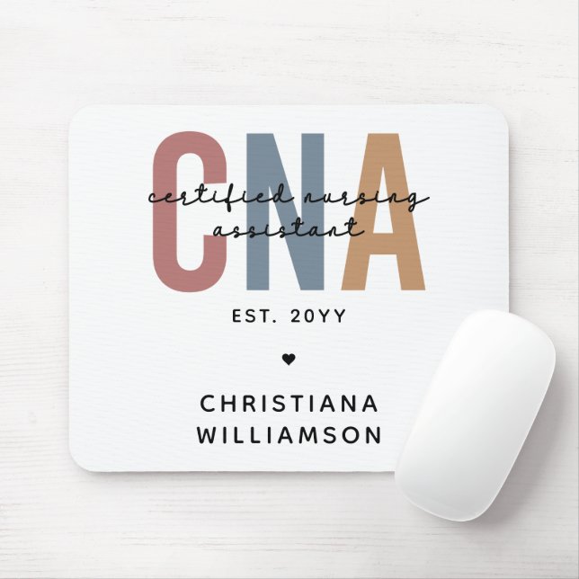 Custom CNA Retro Certified Nursing Assistant Gifts Mouse Pad (With Mouse)