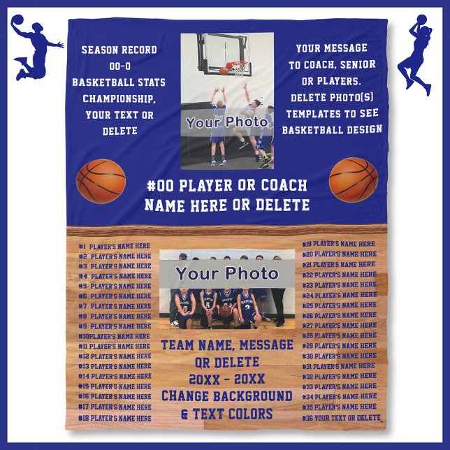 Custom COACH and Basketball SENIOR Night Gifts,  Fleece Blanket (Great Gifts for Basketball Coaches. Senior night gifts for basketball. Basketball player gifts. )