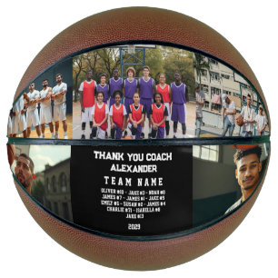 Custom Coach Thank You Basketball with Team Photos