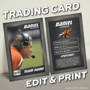 Custom Coach Trading Card, Coach Tribute Card