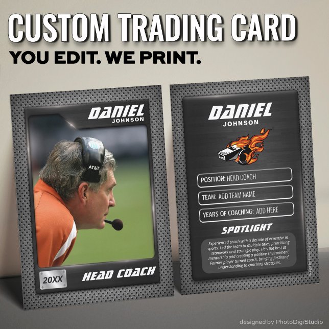 Custom Coach Trading Card, Coach Tribute Card Gift (Best Coach Ever, Personalized Coach Trading Card, Custom Coach Player Card)