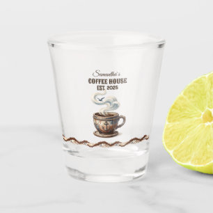 Custom Coastal Cafe Branding Shot Glass