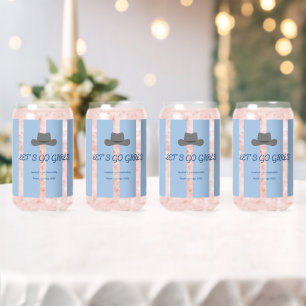 Custom Coastal Cowgirl Blue Bachelorette Can Glass