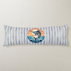 Custom Coastal/nautical/beach marlin sunset Body Cushion