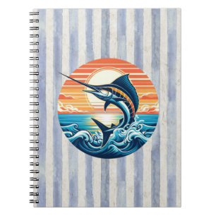 Custom Coastal/nautical/beach marlin sunset Notebook
