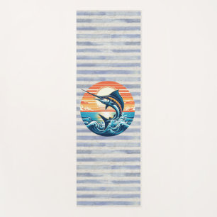 Custom Coastal/nautical/beach marlin sunset Yoga Mat