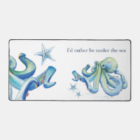 Custom Coastal Octopus Desk Mat