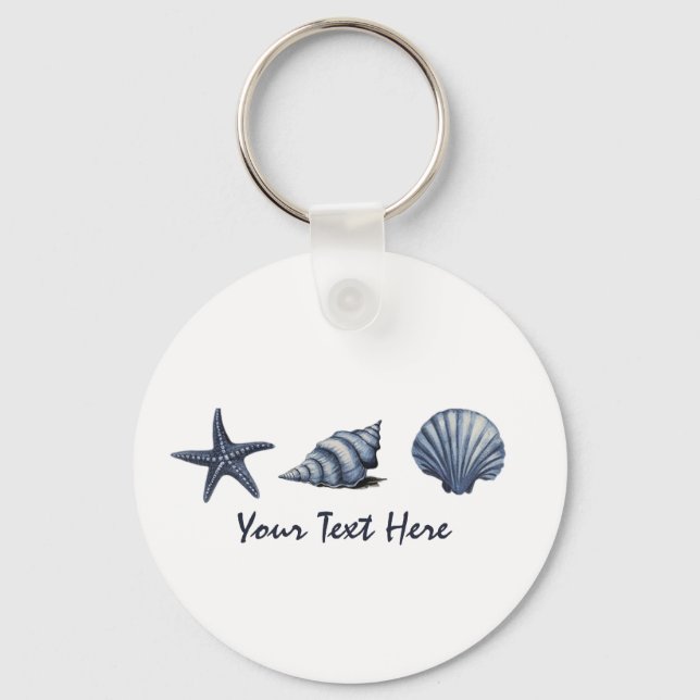 Custom Coastal Seashells Treasure Ocean Summer    Key Ring (Front)