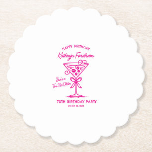 Custom Coaster 70th Birthday Pink Espresso Martini