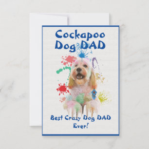 Custom Cockapoo dad Dog Best Crazy Dog Dad Thank You Card