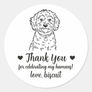 Custom Cockapoo Dog Wedding Favour Stickers
