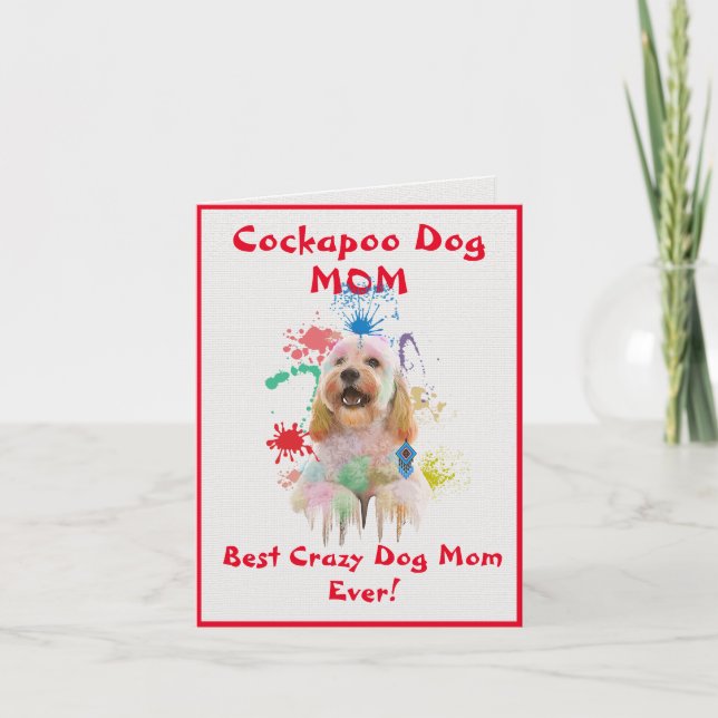 Custom Cockapoo Mum Dog Best Crazy Dog Digital Card (Front)