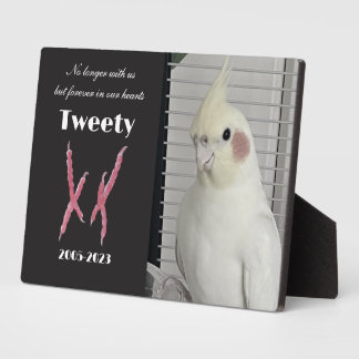 Custom Cockatiel Photo Memorial Plaque