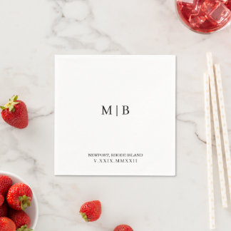 Custom Cocktail Napkin | Roman Numeral Date