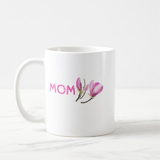 Custom Coffee Birth Flower Mug | Personalised Fami (Left)