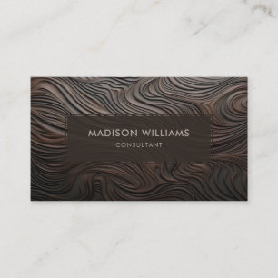 Custom Coffee Brown Wood Fancy Professional Business Card