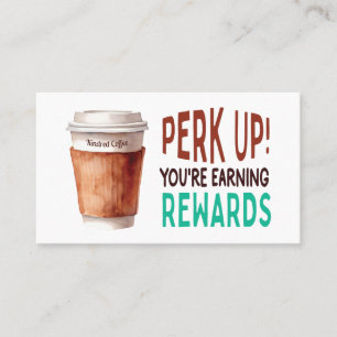 Custom Coffee Cafe Loyalty Business Card