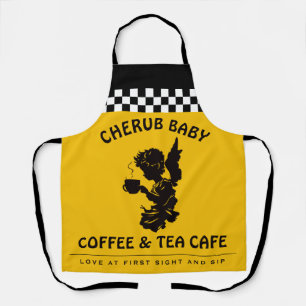 Custom Coffee Cherub Angel Cafe Employee Apron
