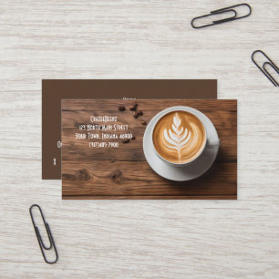 Custom Coffee & Latte Art Coffee Shop & Punch Business Card