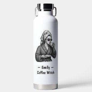 Custom Coffee Lover Gift Friend Coworker Mum Witch Water Bottle