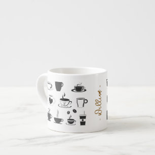 Custom Coffee Lover's Name, Small Espresso Cup Mug