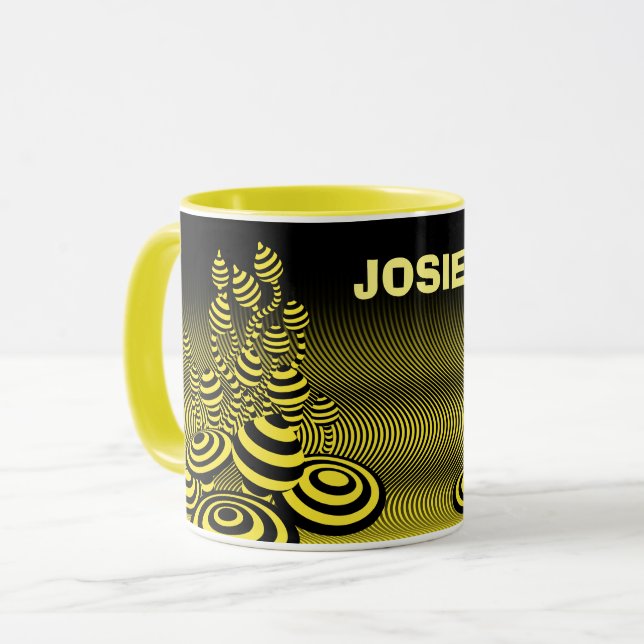 Custom Coffee mug Acid Lemon Magic Mushrooms. (Front Left)