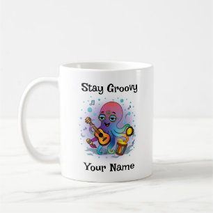 Custom Coffee Mug Retro Octopus Name & Text