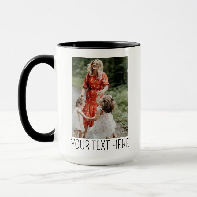 Custom Coffee Mug with Photo, Personalised Picture (Left)