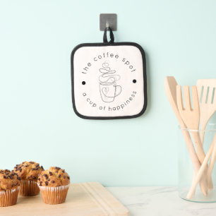 Custom Coffee Shop Add Your Logo Modern Minimalist Pot Holder