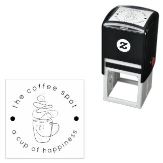Custom Coffee Shop Add Your Logo Modern Minimalist Self-inking Stamp