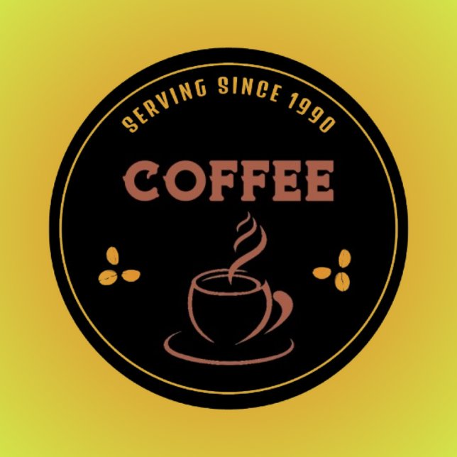 Custom coffee shop Black Business sticker (Creator Uploaded)