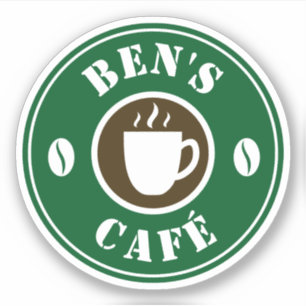 Custom coffee shop business logo vinyl stickers