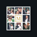 Custom Collage 8 Wedding Photo Gold Monogram Canvas Print<br><div class="desc">Create your own canvas print wall art with your own wedding,  anniversary,  engagement and special event photos.</div>