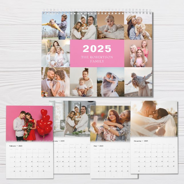 Custom Collage Modern Family Photo 2025 Calendar (Creator Uploaded)