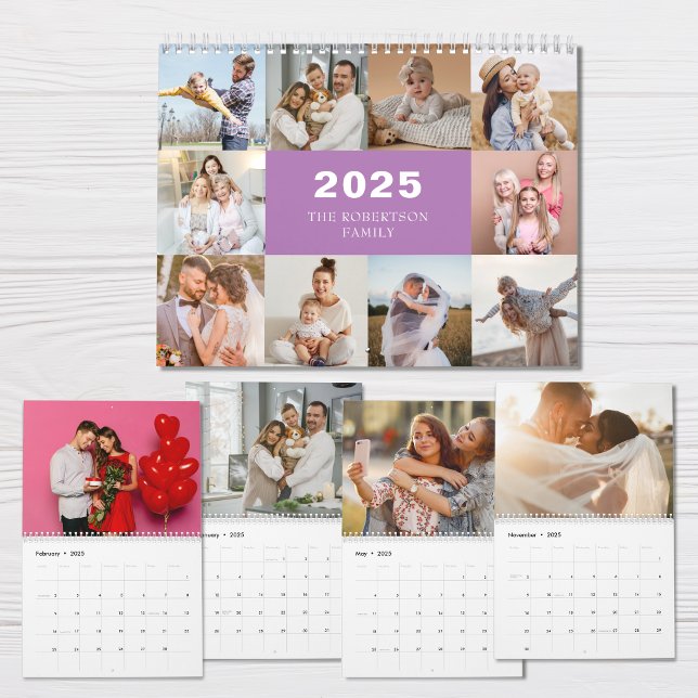 Custom Collage Modern Family Photo 2025 Calendar (Creator Uploaded)