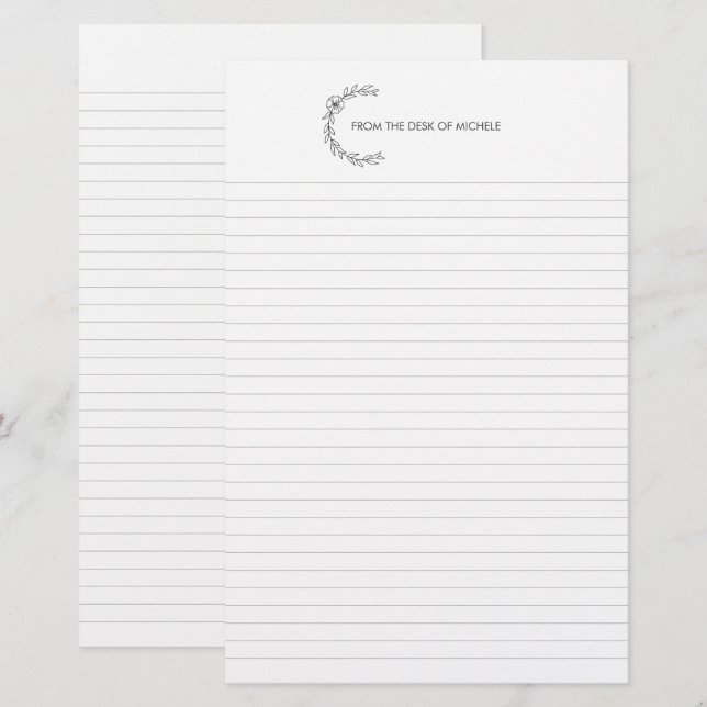 Custom College-Ruled Stationery Notepad (Front/Back)