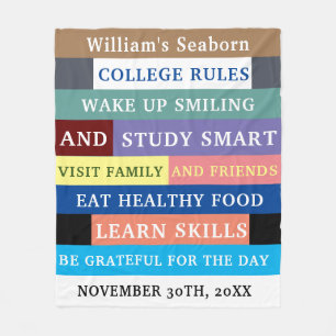 Custom College Rules Funny Blanket For Graduates
