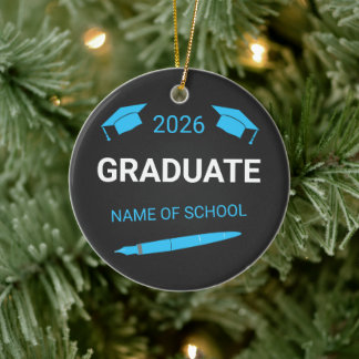 Custom College School Graduation 2026 Ceramic Tree Decoration