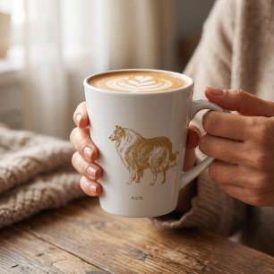 Custom Collie Dog Breed Latte Mug