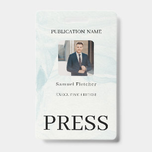 Custom Color Add Logo Photo Photographer Press Bad ID Badge