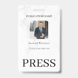 Custom Color Add Logo Photo Photographer Press Bad ID Badge