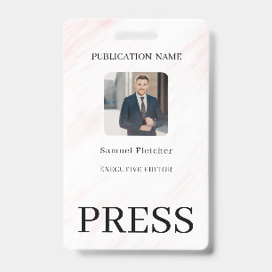Custom Color Add Logo Photo Photographer Press Bad ID Badge