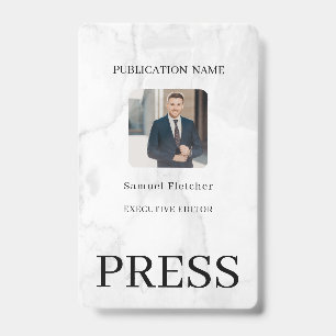 Custom Color Add Logo Photo Photographer Press Bad ID Badge