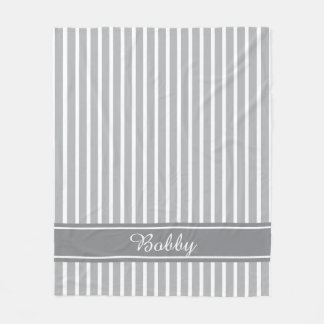 Custom Color and Name Classic Pinstripe Stripe Fleece Blanket