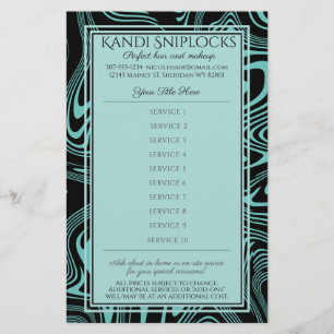 Custom color hair stylist nail makeup artist price flyer