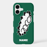Custom color iPhone case with sporty rugby ball