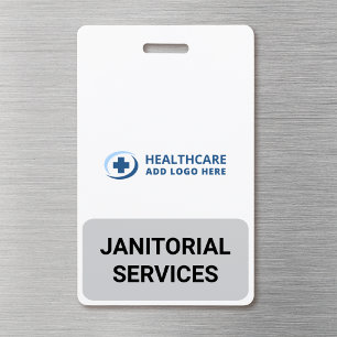 Custom Color Janitor Janitorial Services Companion ID Badge
